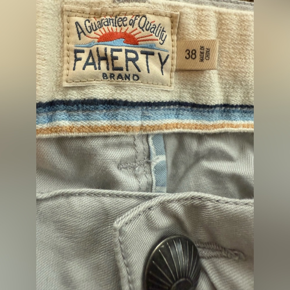 Faherty Island Life Shorts men’s sz 38 light gray/grey Style: MBS2313 - Picture 5 of 12